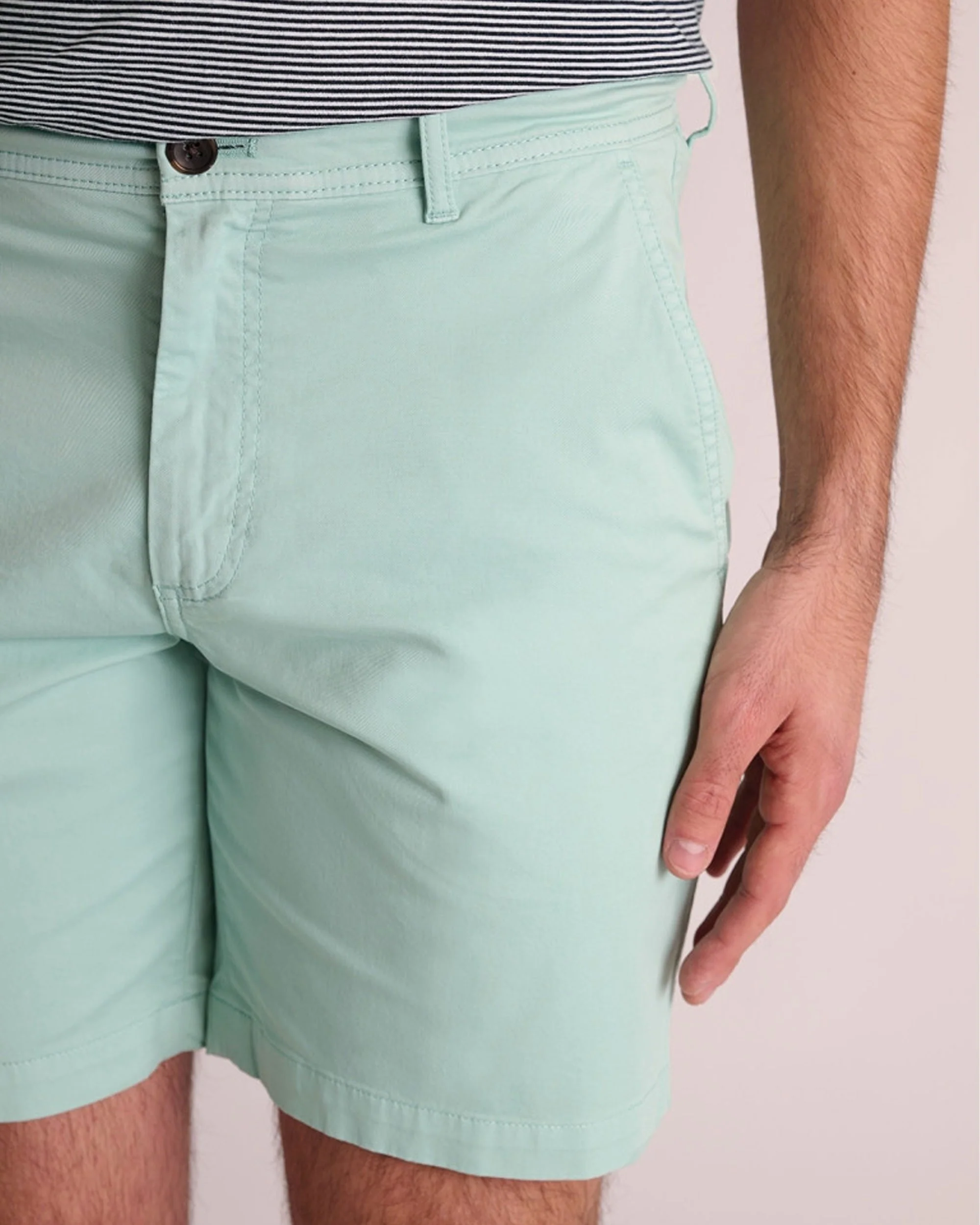 Addingham Garment Dyed Cotton Stretch Shorts - Mint - Image 3