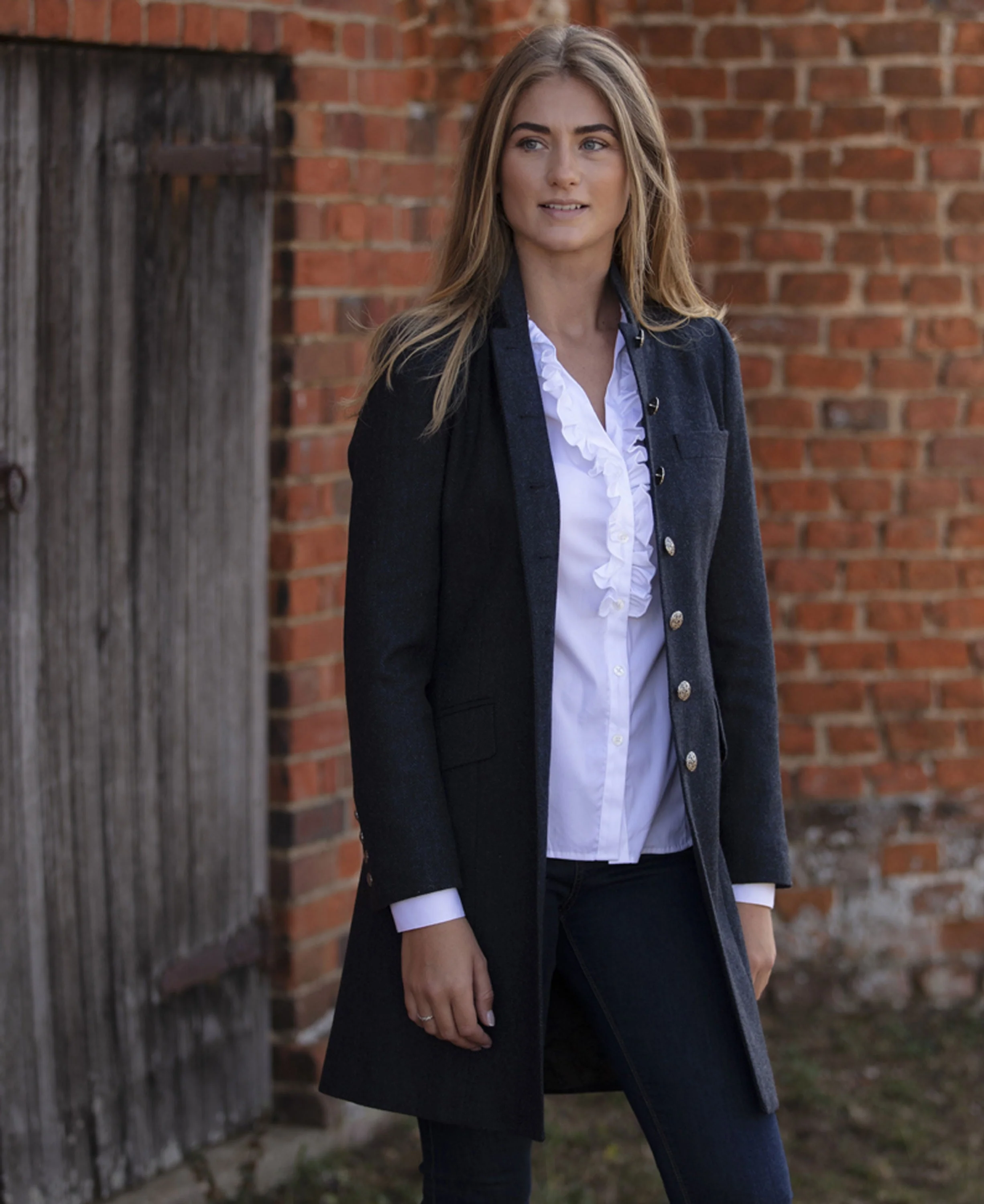 Alexandra Coat - Navy Herringbone - Image 3