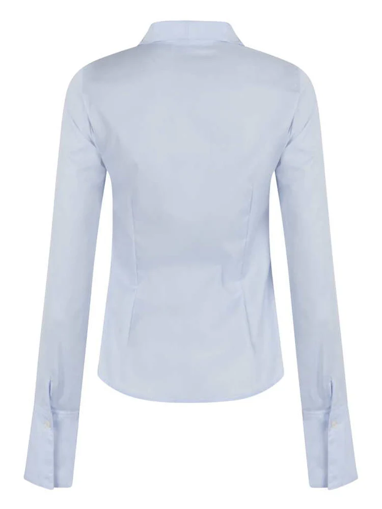 Tulip Shirt - Baby Blue Herringbone - Image 4