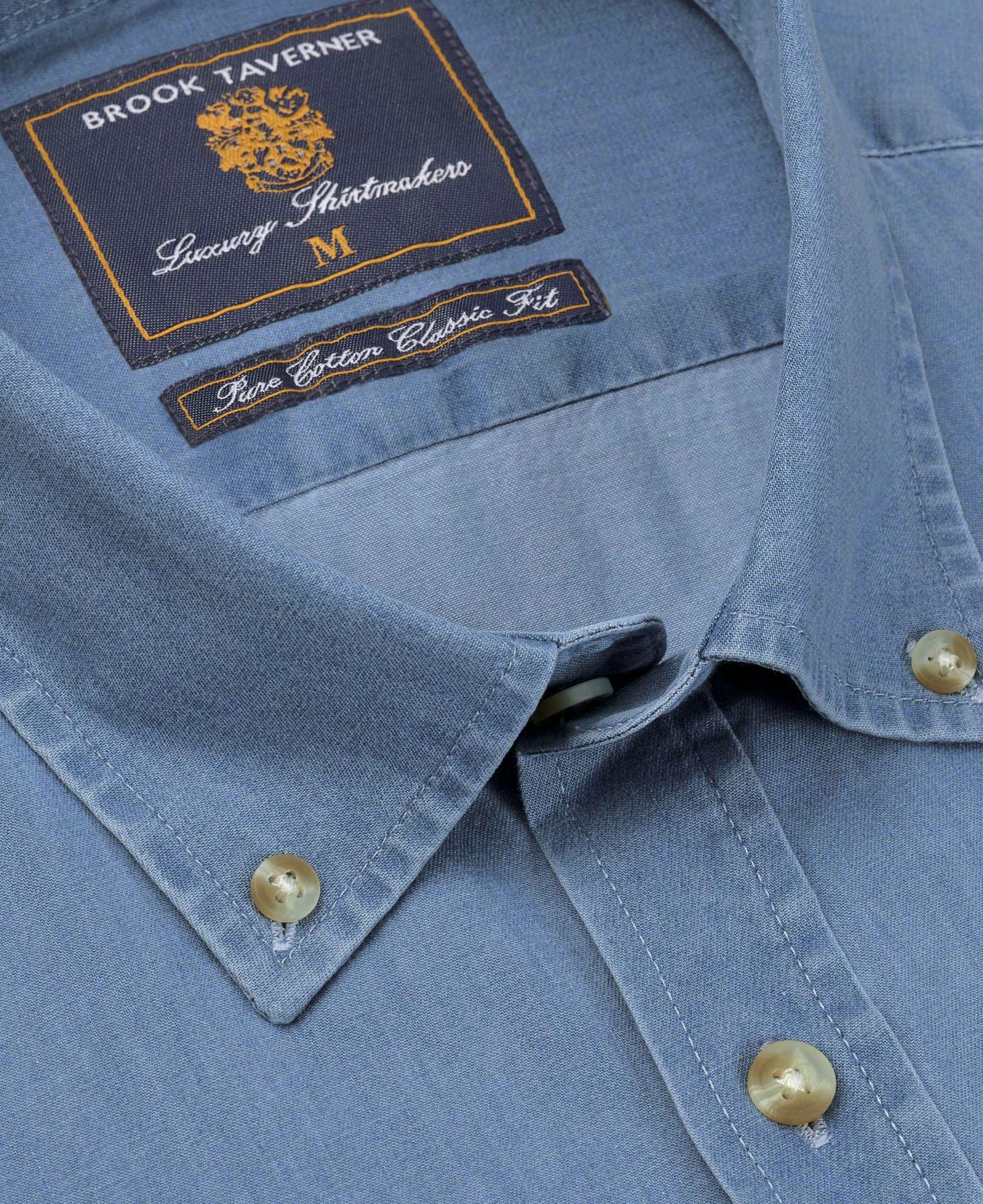 Bridport Chambray Shirt - Light Blue - Image 4