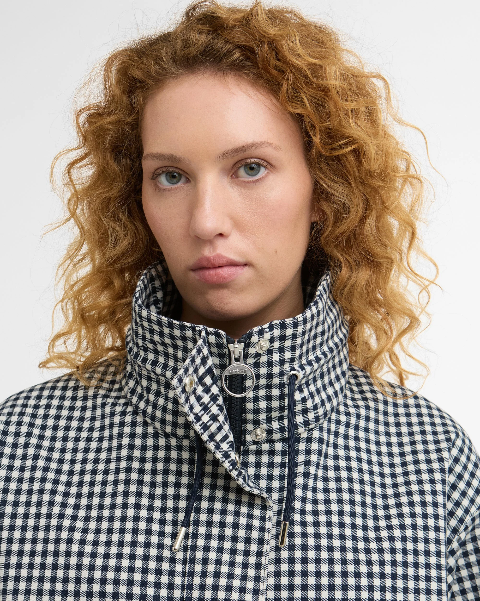 Bronwyn Check Showerproof Jacket - Navy Gingham - Image 5