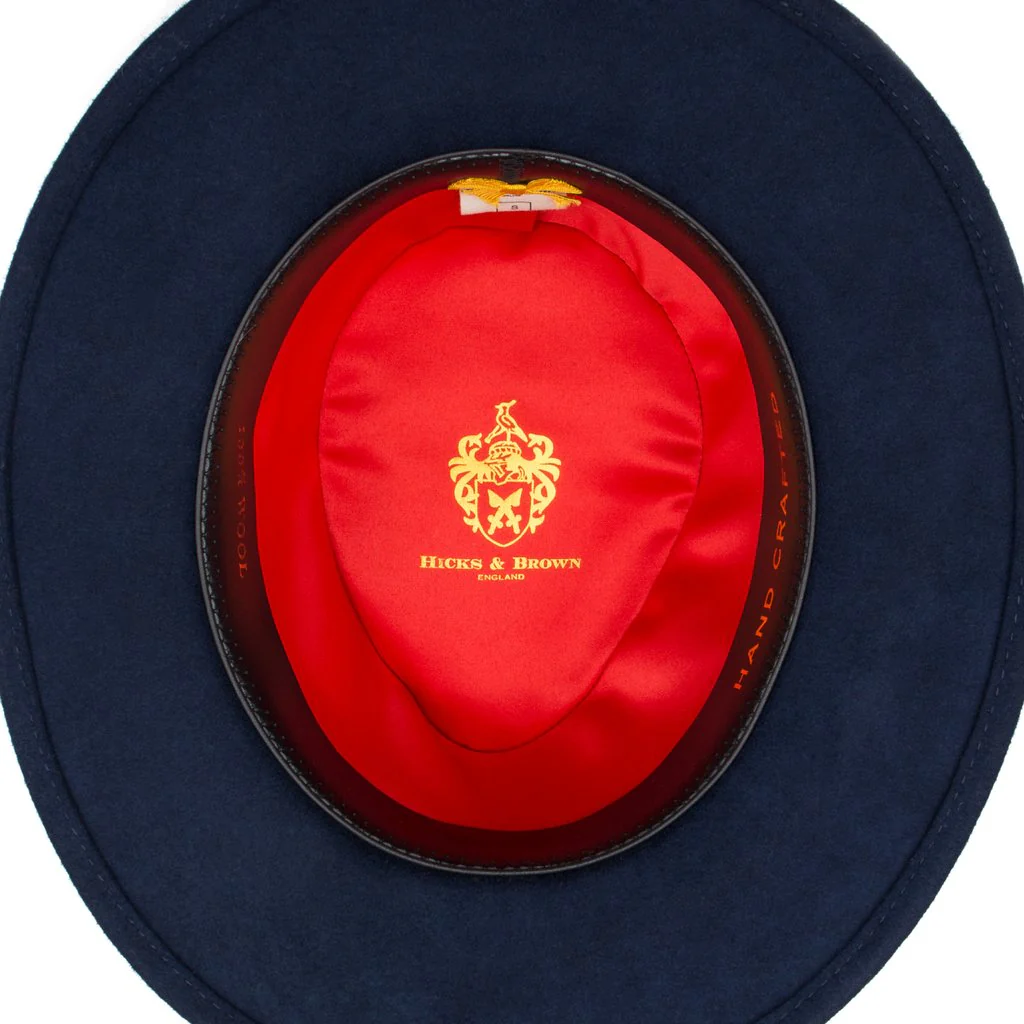 Chelsworth Fedora Bronze Luxe Feather - Navy - Image 4