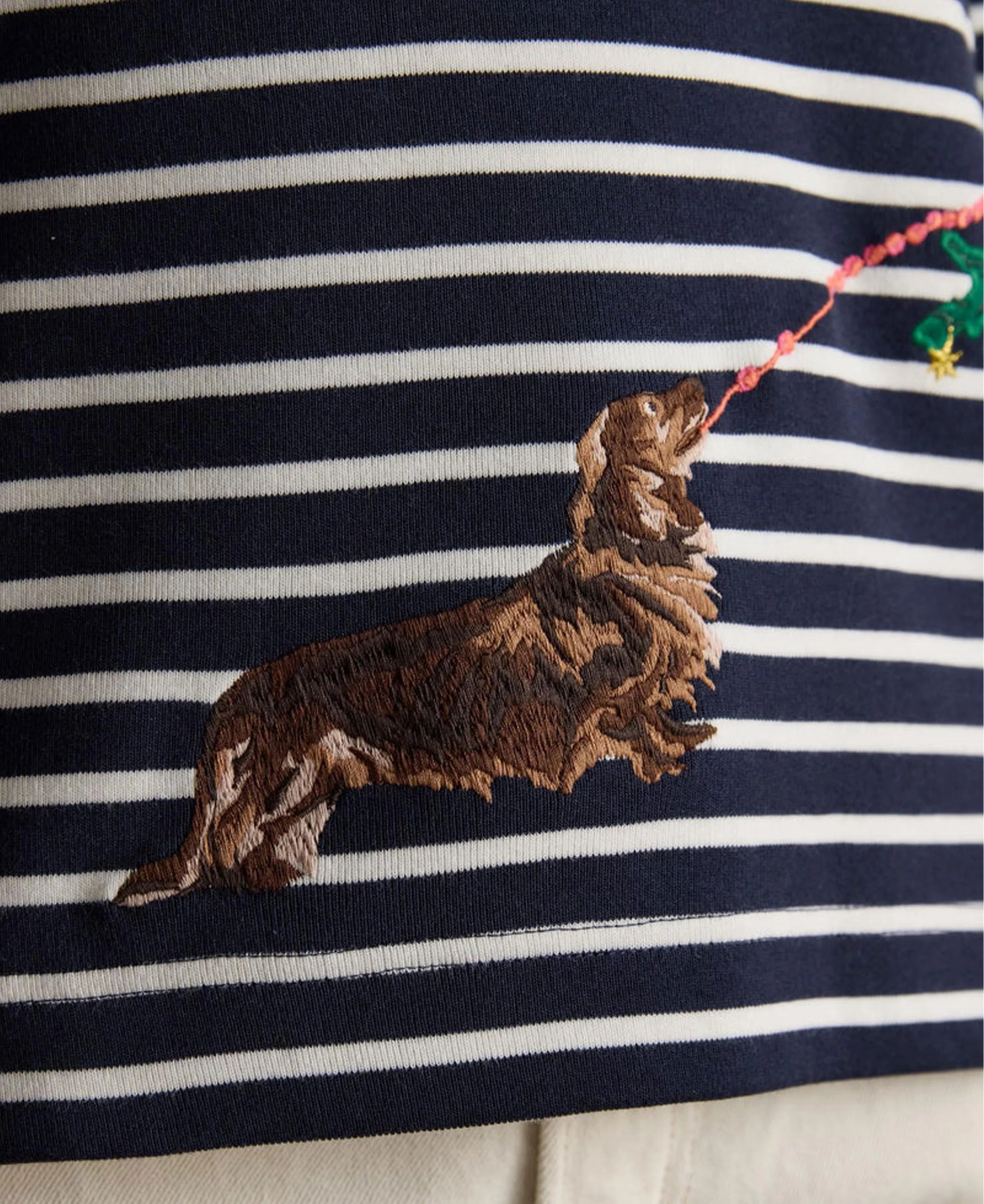 Festive Harbour Top - Navy/White Dog - Image 5