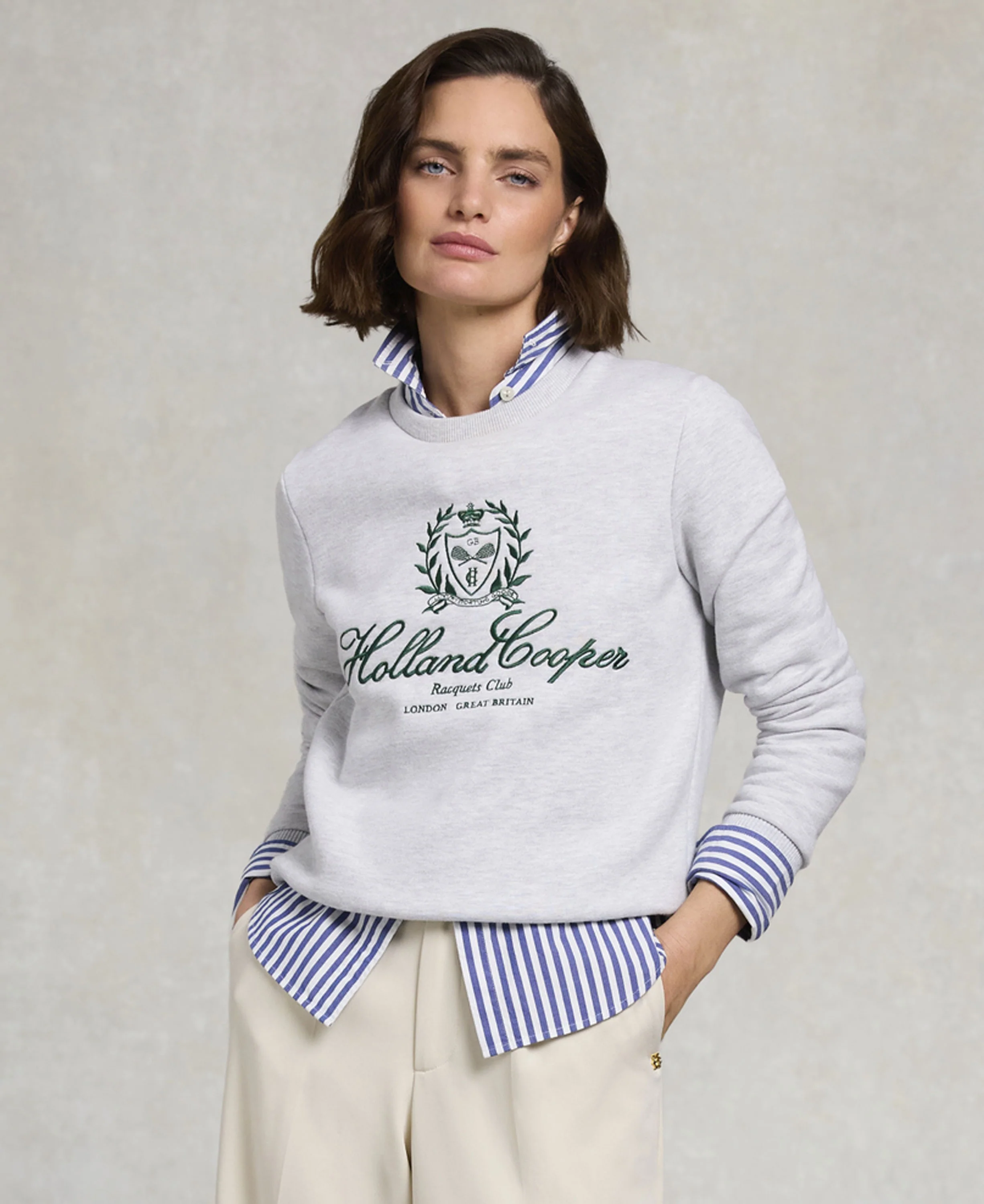 Collegiate Crew Neck Sweat - Ice Marl - Image 3