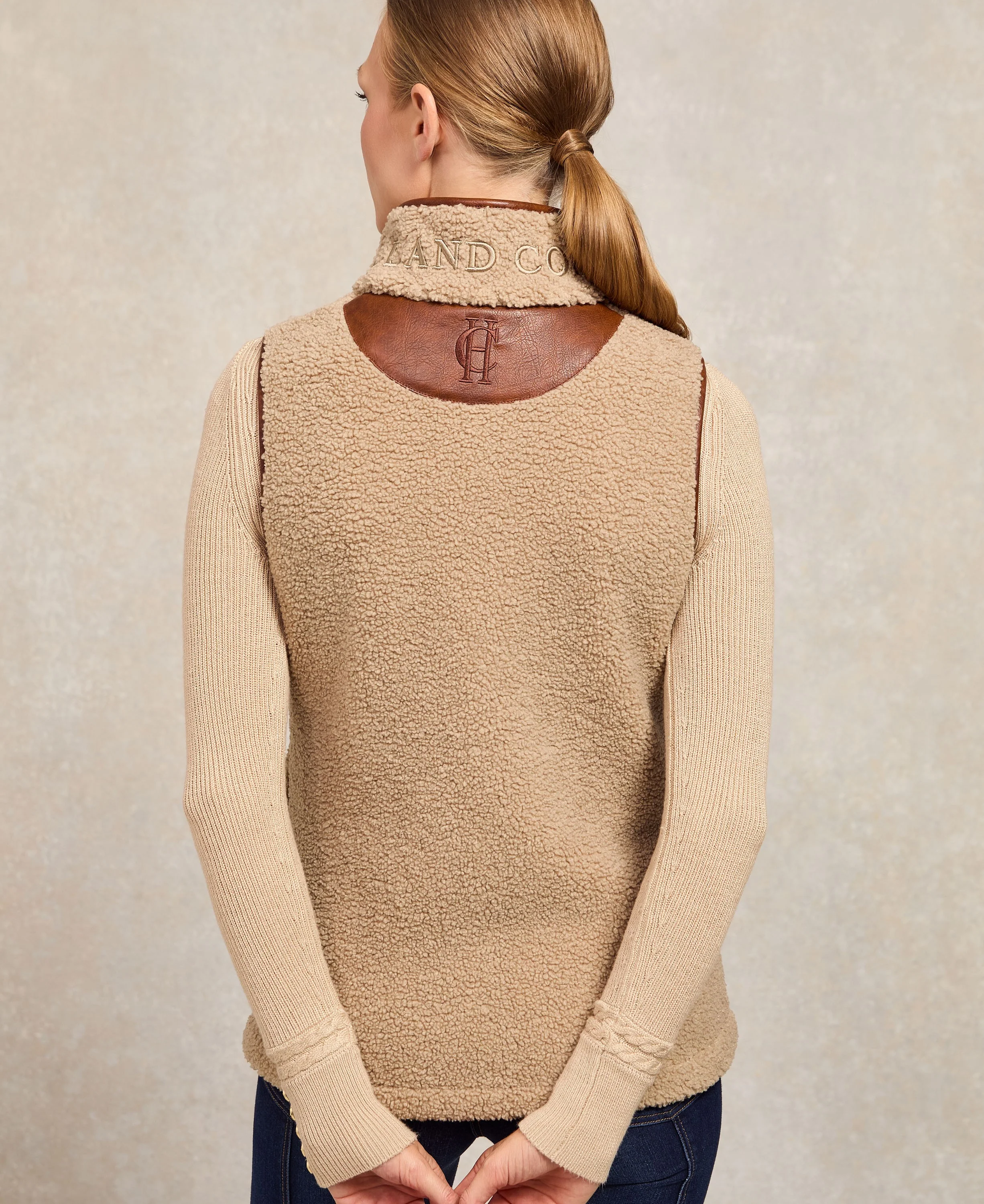 Country Fleece Gilet - Natural Borg - Image 3