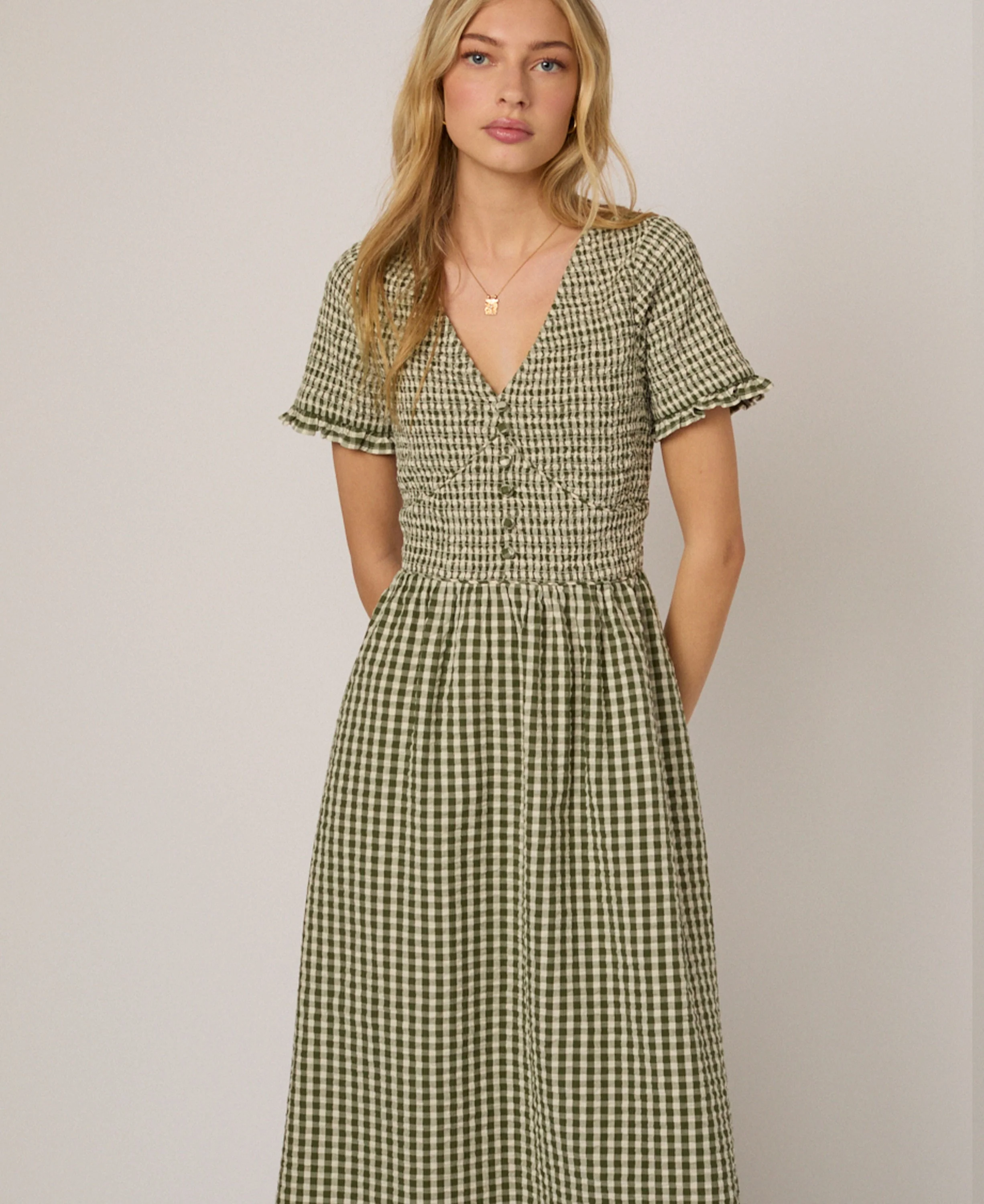Eliza Midi Dress - Green - Image 5