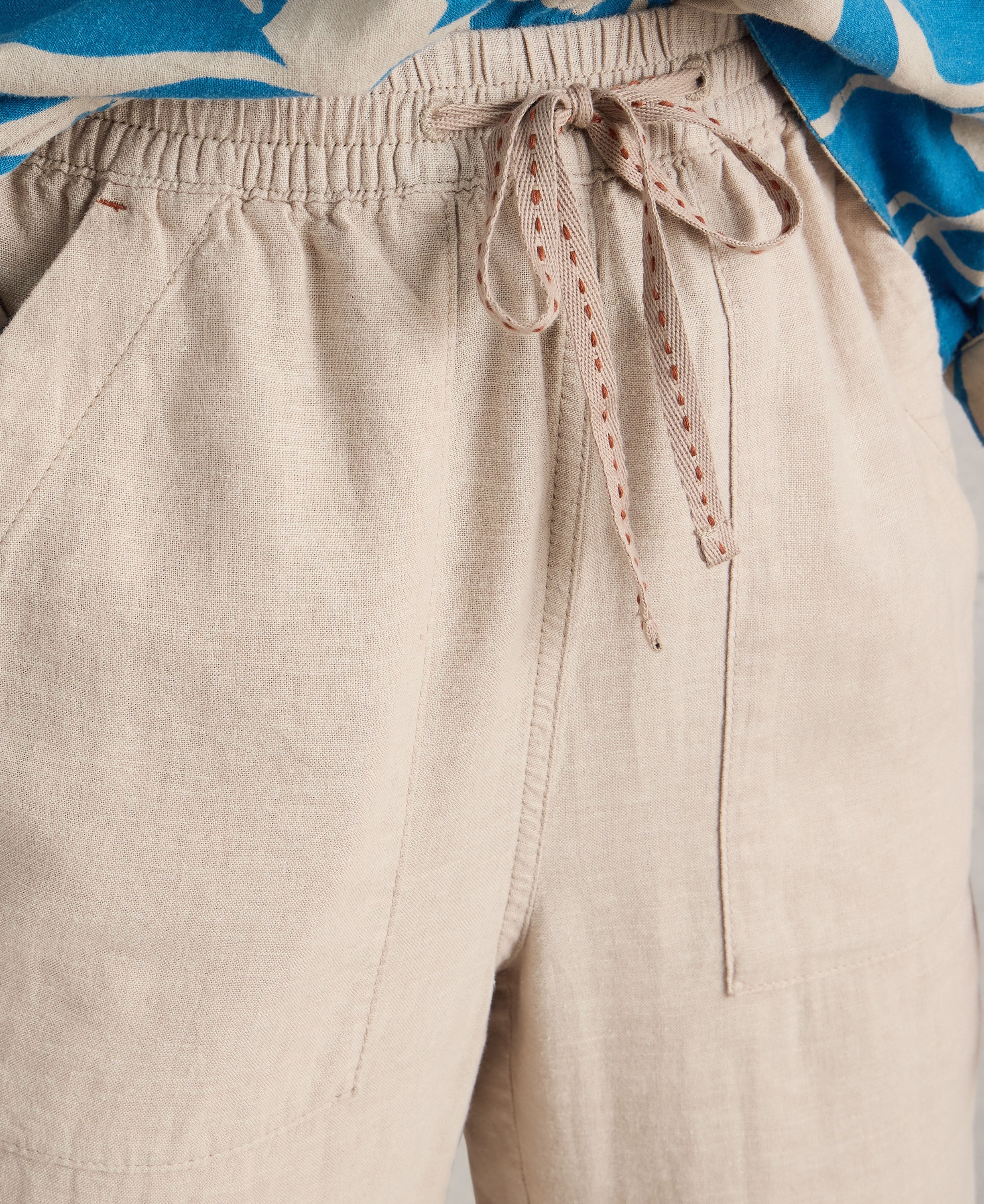 Elle Linen Blend Trouser - Light Natural - Image 4