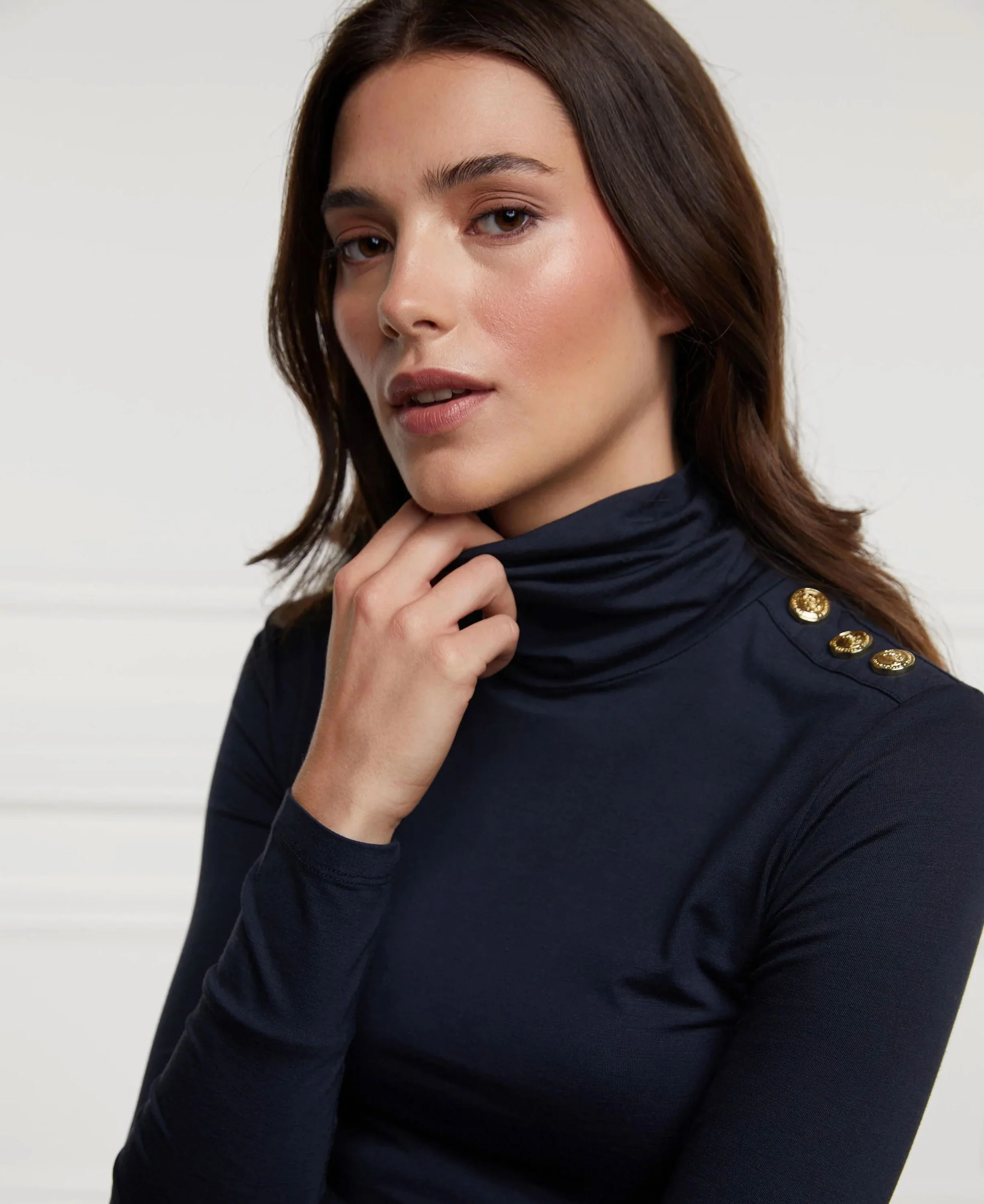 Essential Roll Neck Top - Ink Navy - Image 3