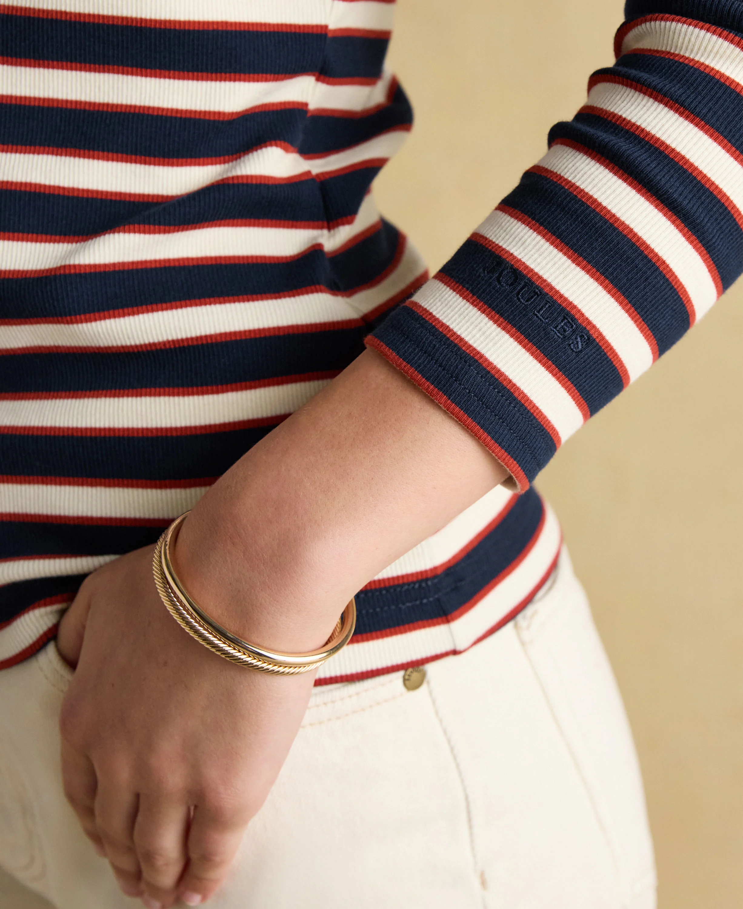 Fairfield Ribbed Polo Shirt - Navy/Red - Image 7