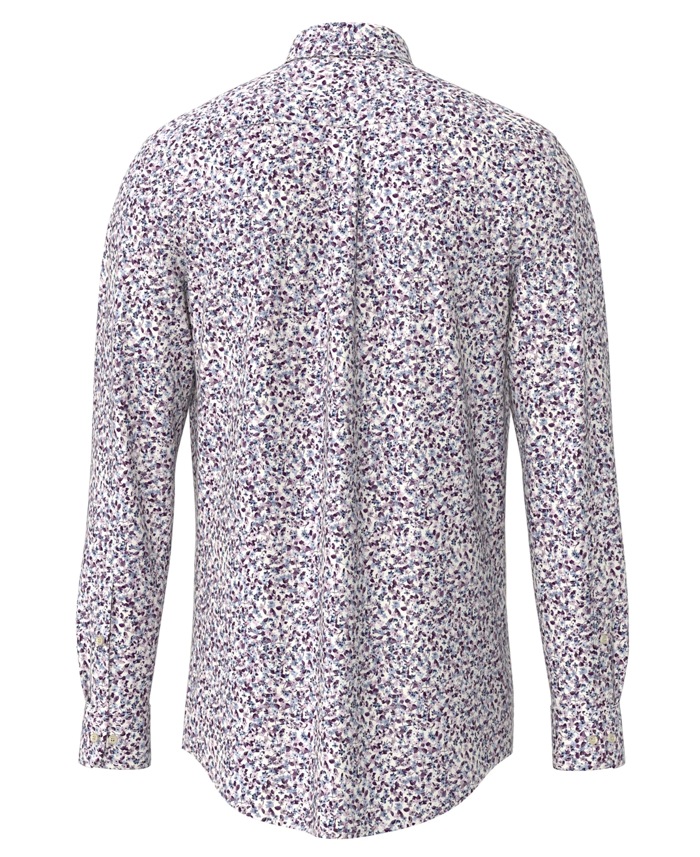 Flower Print Button Down Shirt - Aubergine - Image 2