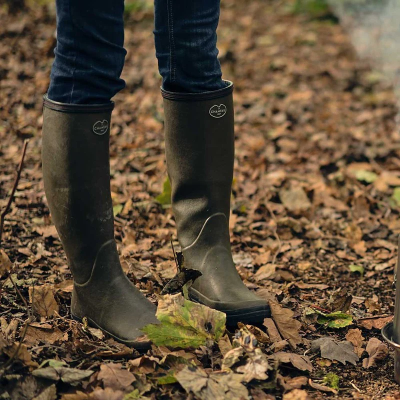Giverny Jersey Lined Wellington Boot - Vert Chameau - Image 5