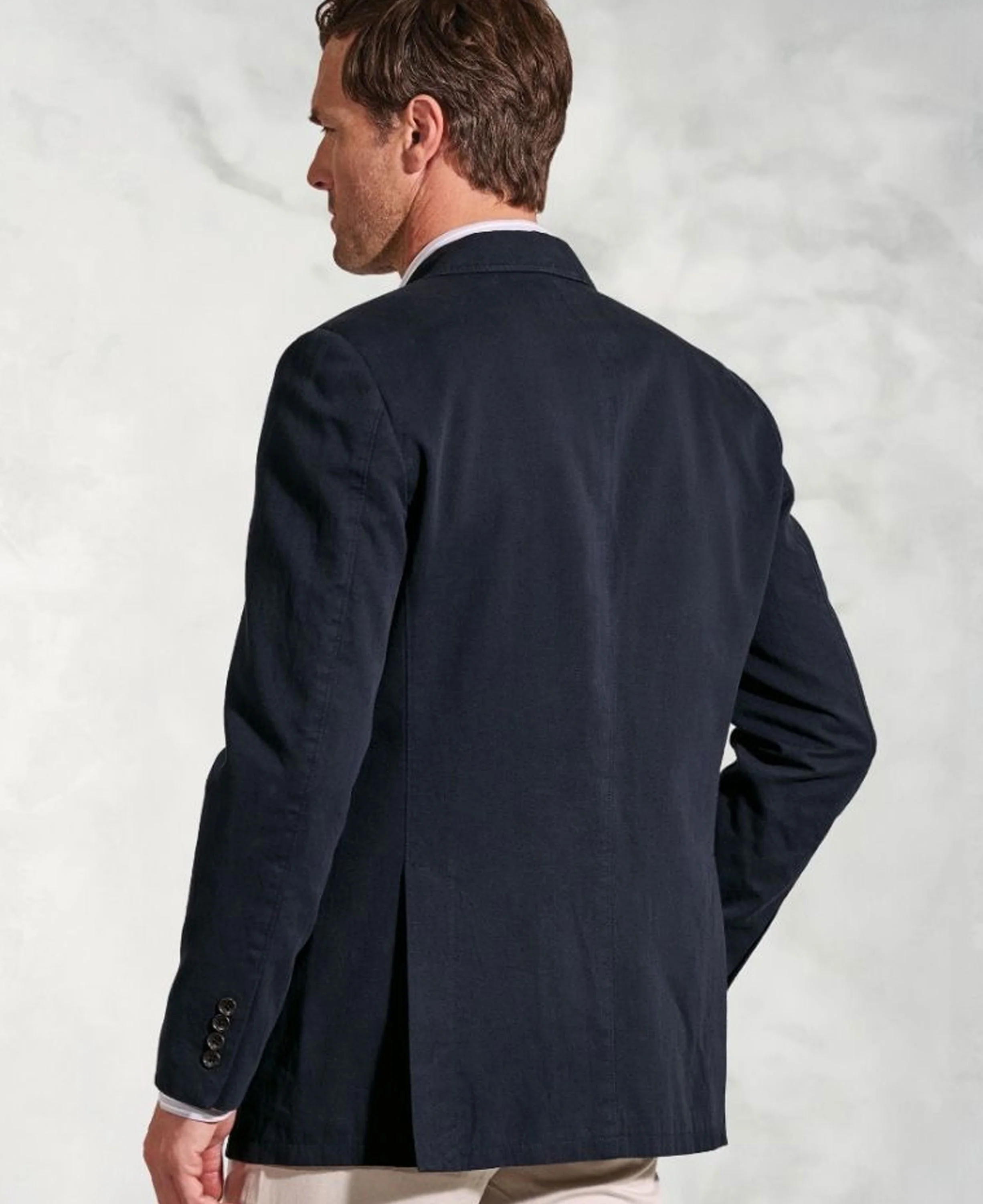 Hemsworth Cotton Linen Jacket - Navy - Image 4