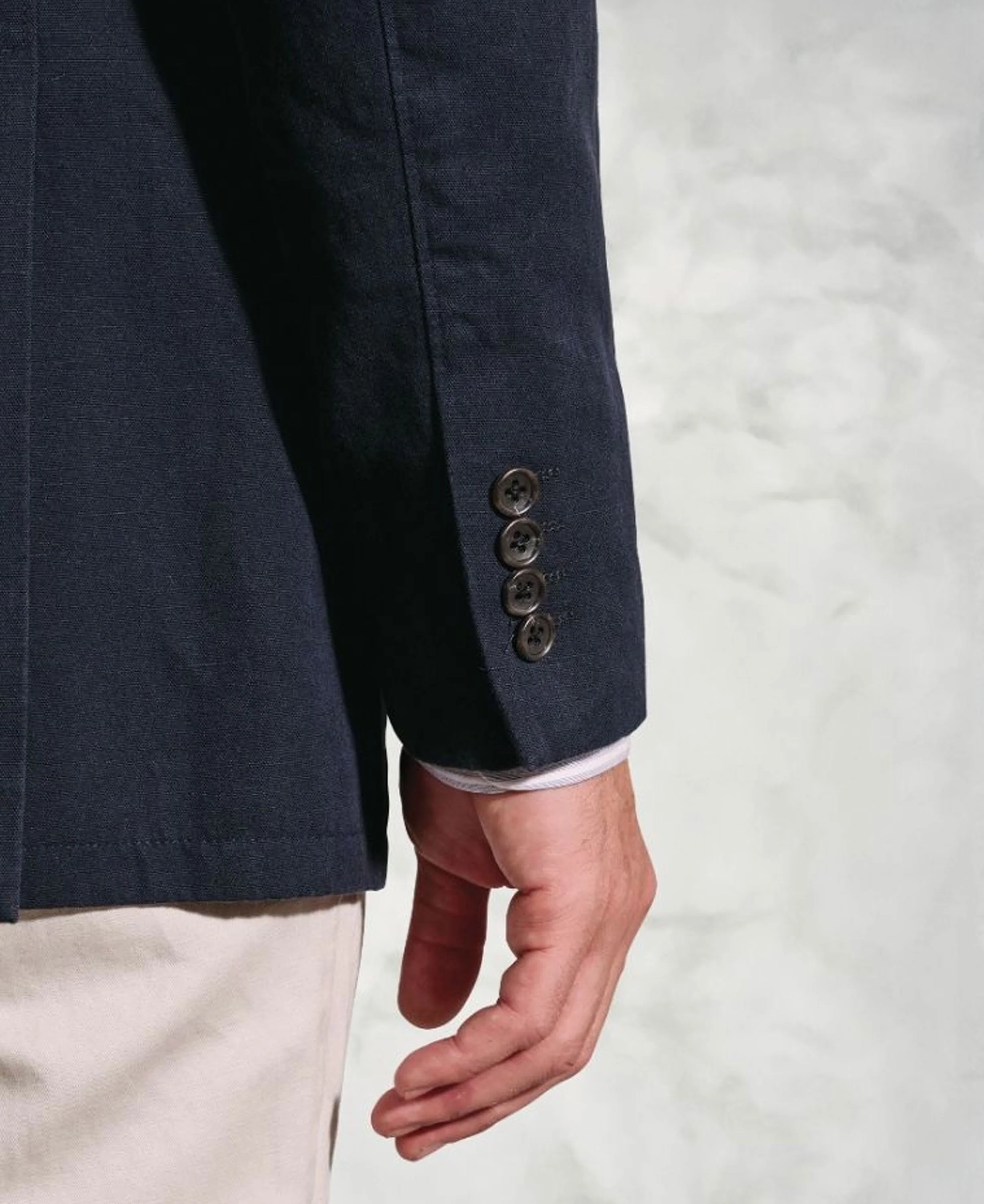 Hemsworth Cotton Linen Jacket - Navy - Image 5