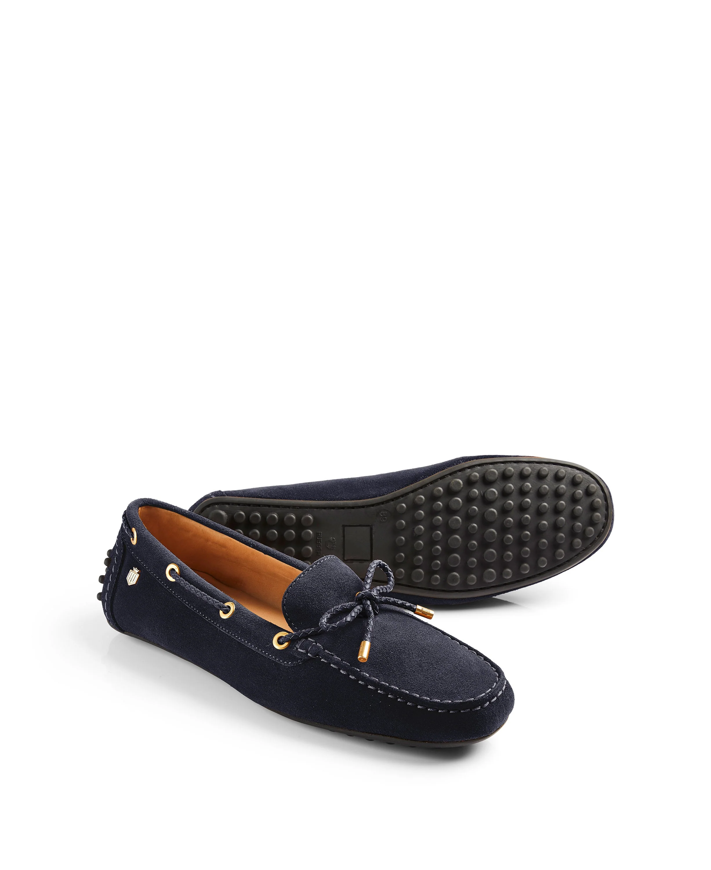 Henley Suede Driving Shoe - Navy - Image 3