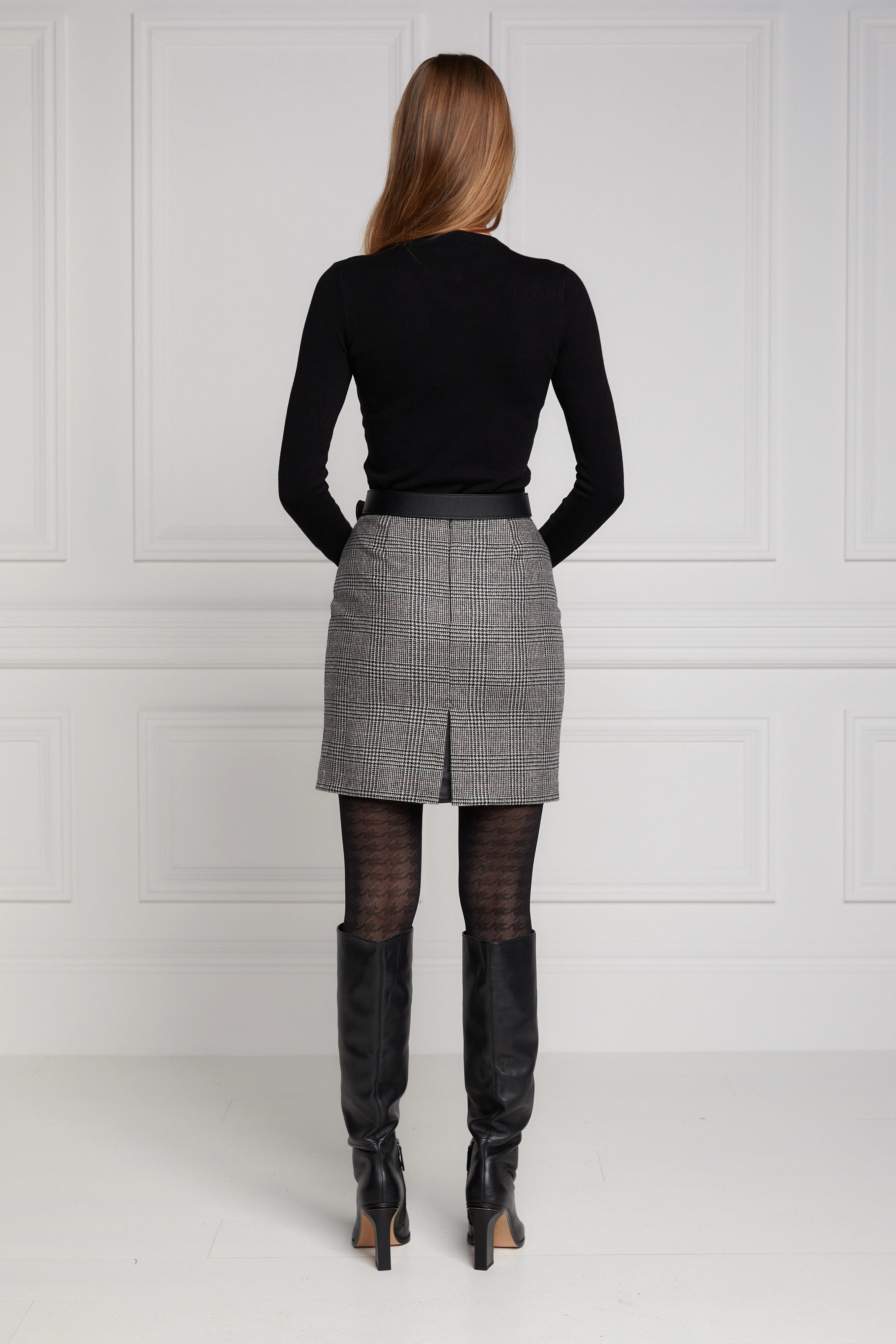 Buttoned Knit Crew Neck - Black - Image 3