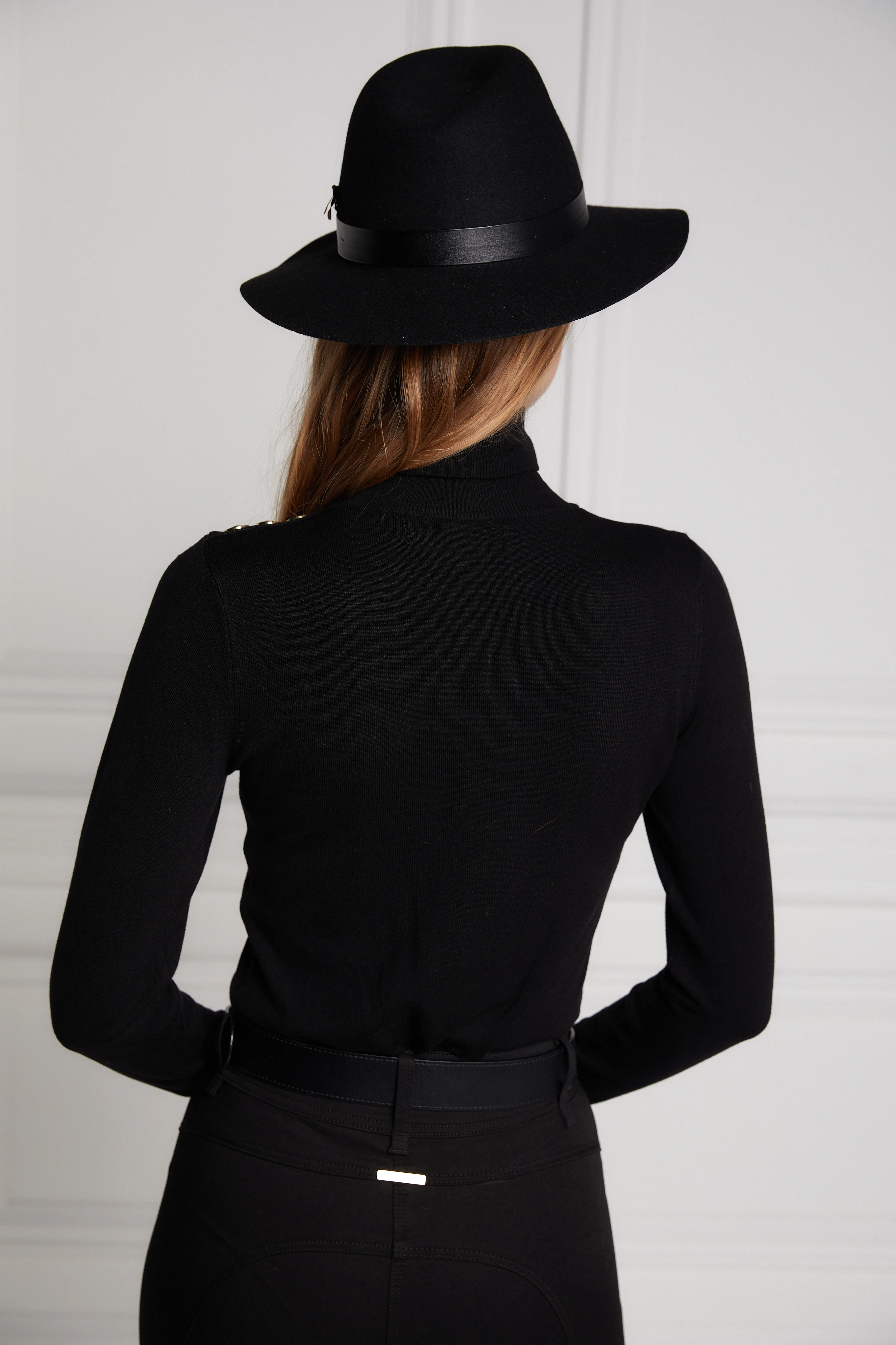 Buttoned Knit Roll Neck - Black - Image 3