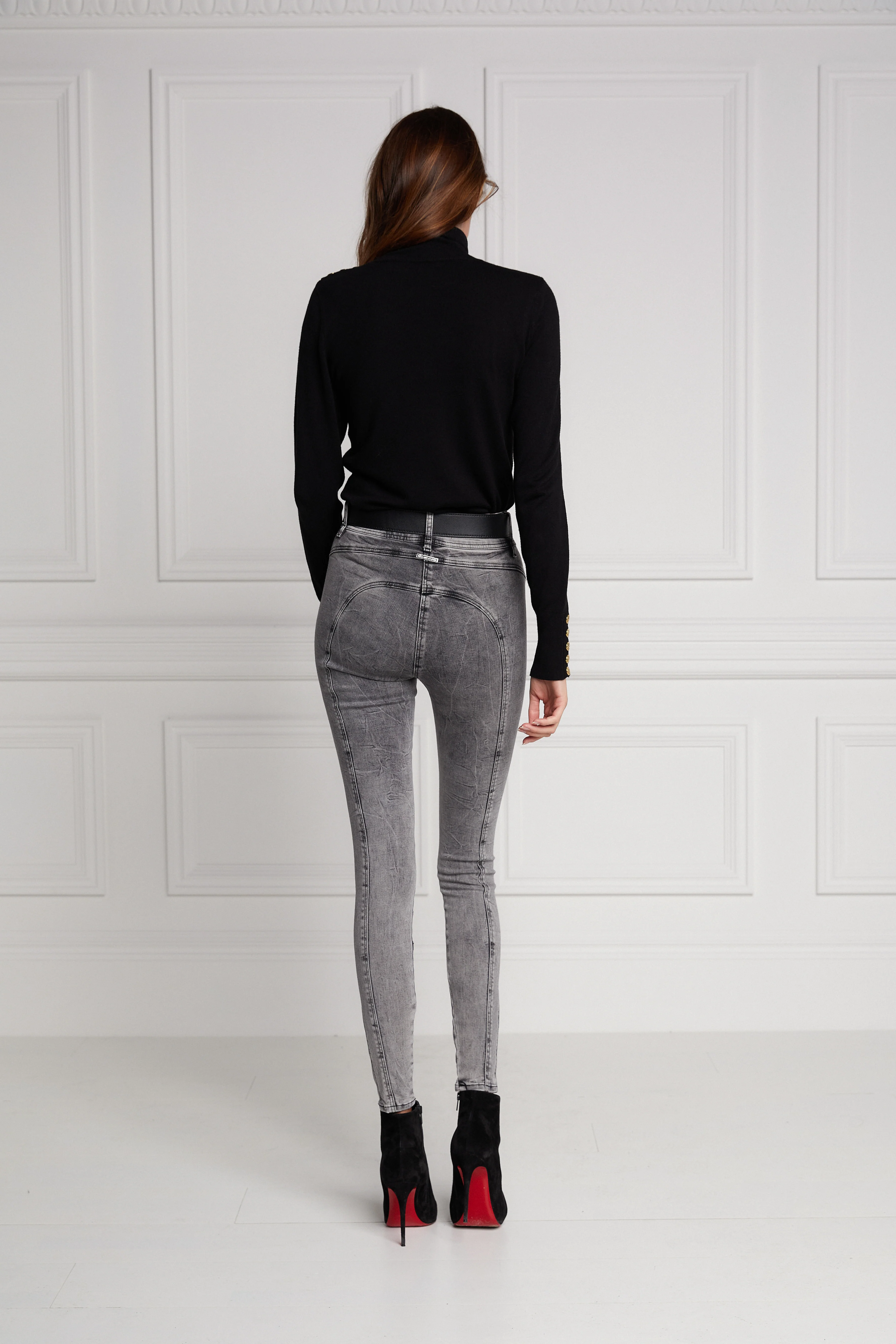 Buttoned Knit Roll Neck - Black - Image 7