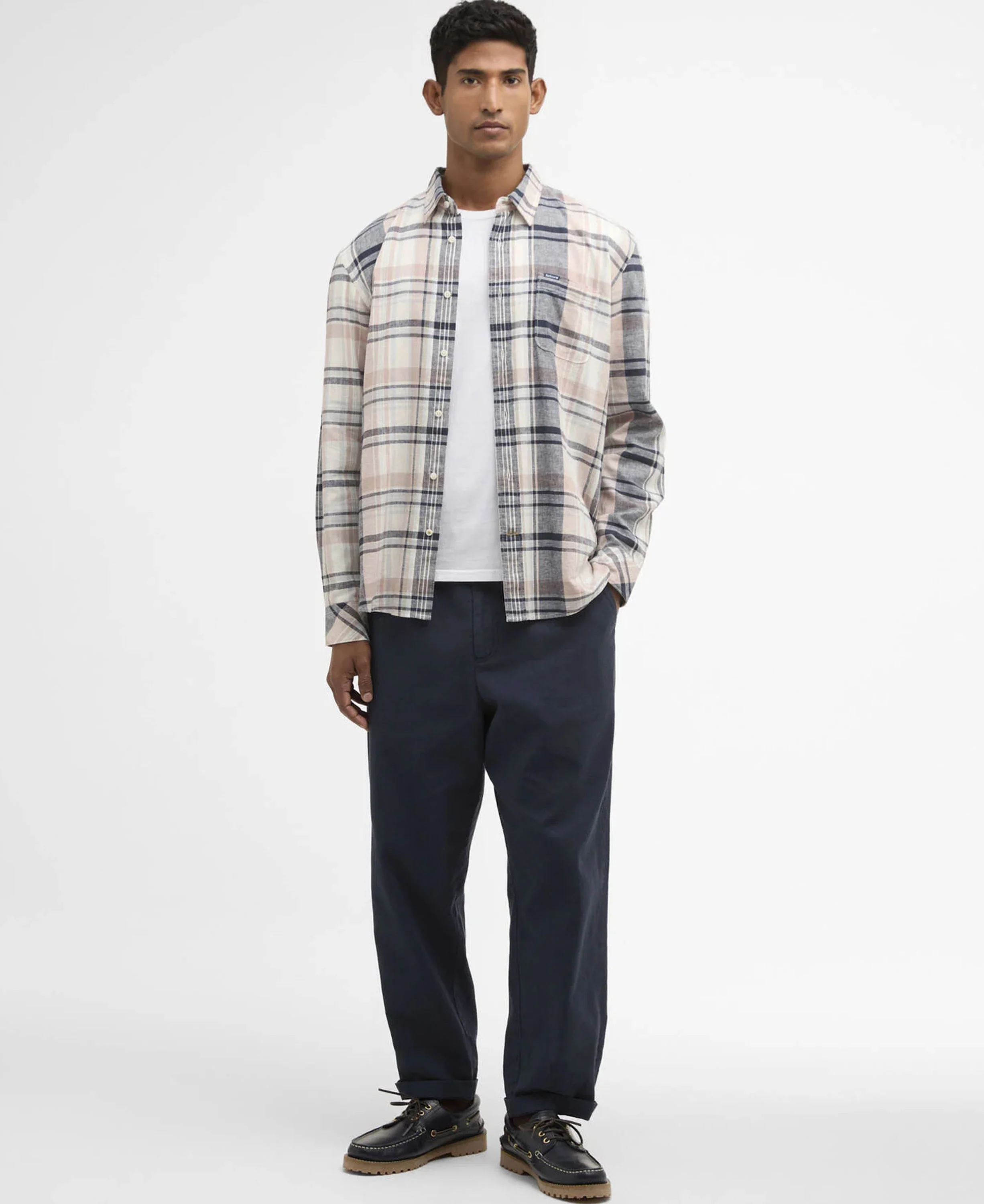 Holwick Checked Long-Sleeved Relaxed Shirt - Navy - Image 3