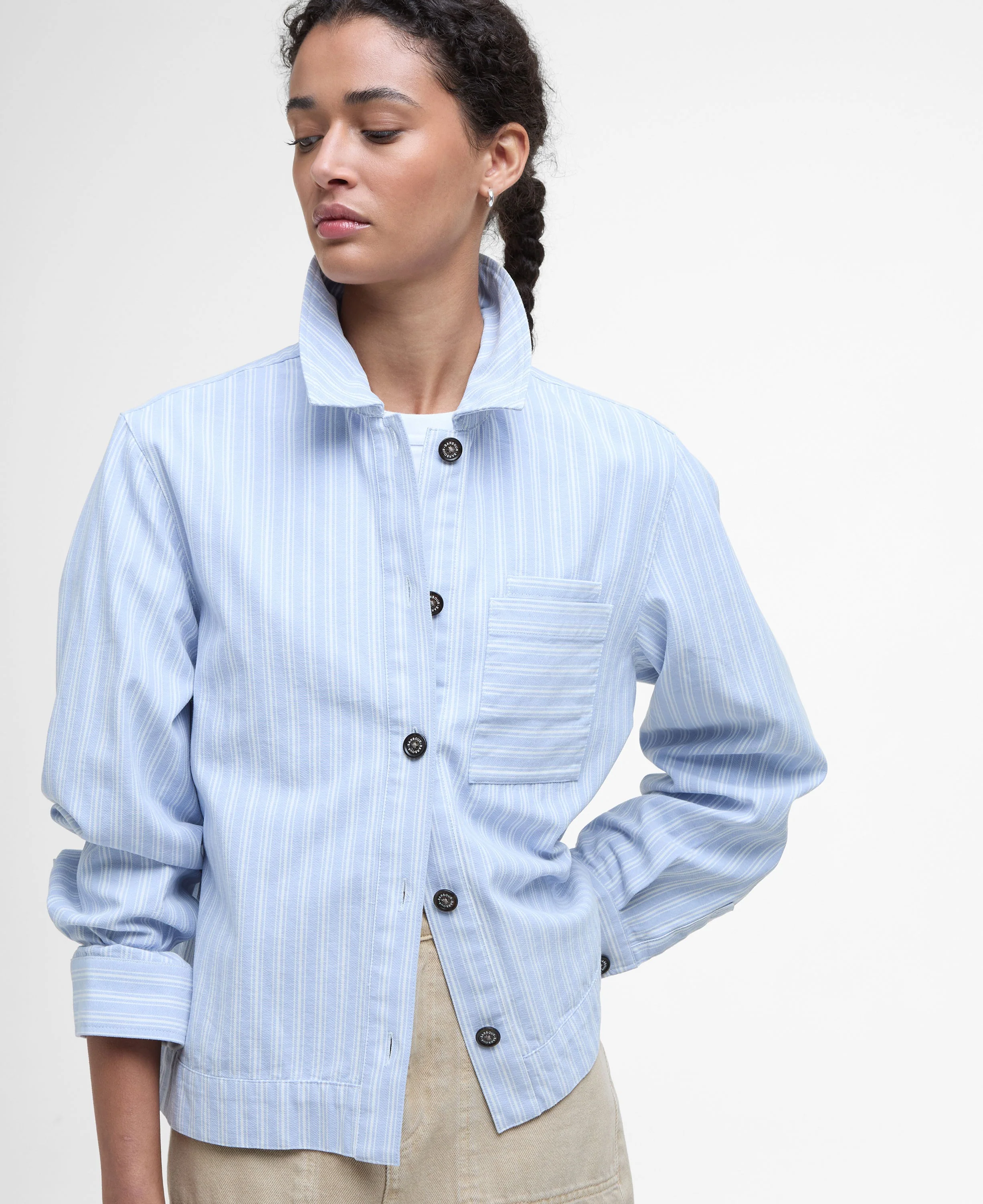 June Overshirt - Chambray Stripe - Image 5