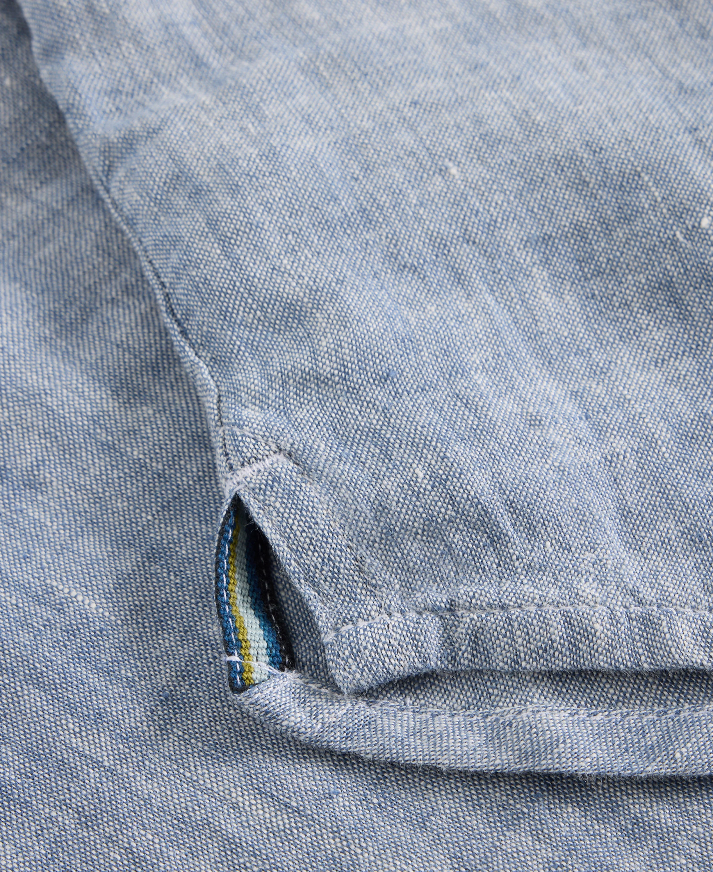 Keswick Short Sleeve Linen Shirt - Chambray Blue - Image 6