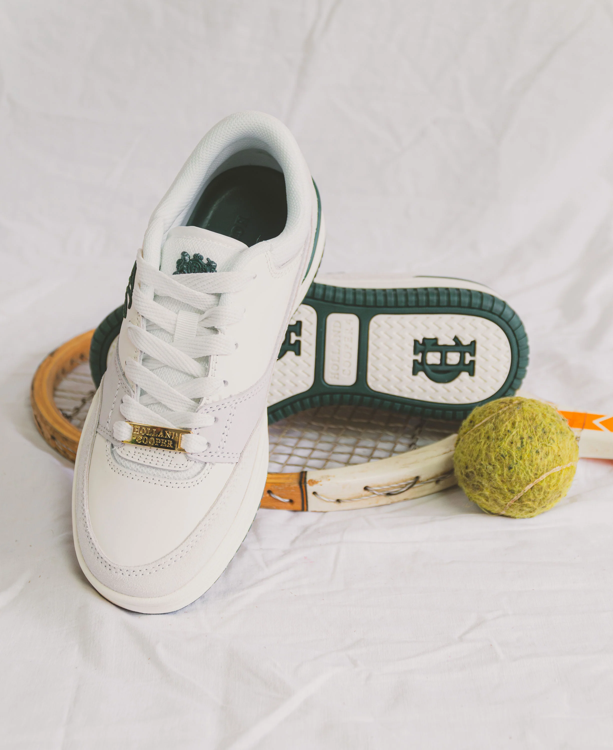 Knightsbridge Court Trainer - White/Racing Green - Image 3