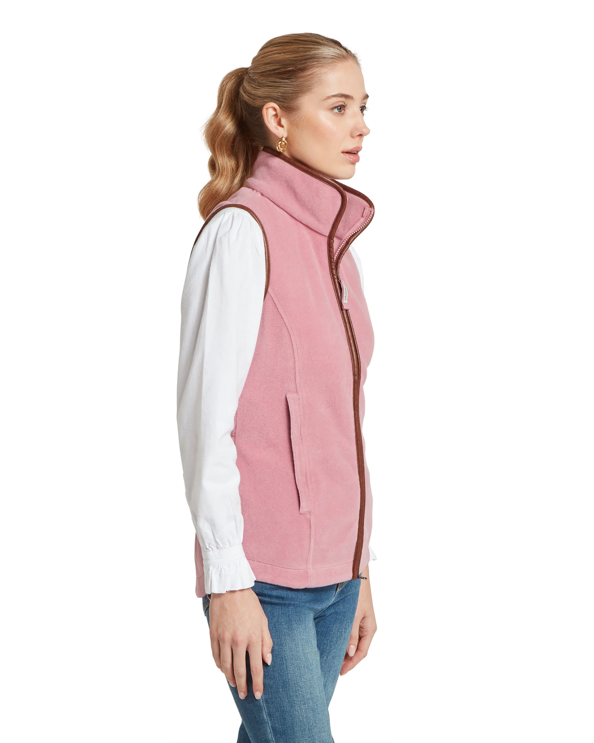 Lyndon II Fleece Gilet - Antique Rose - Image 3