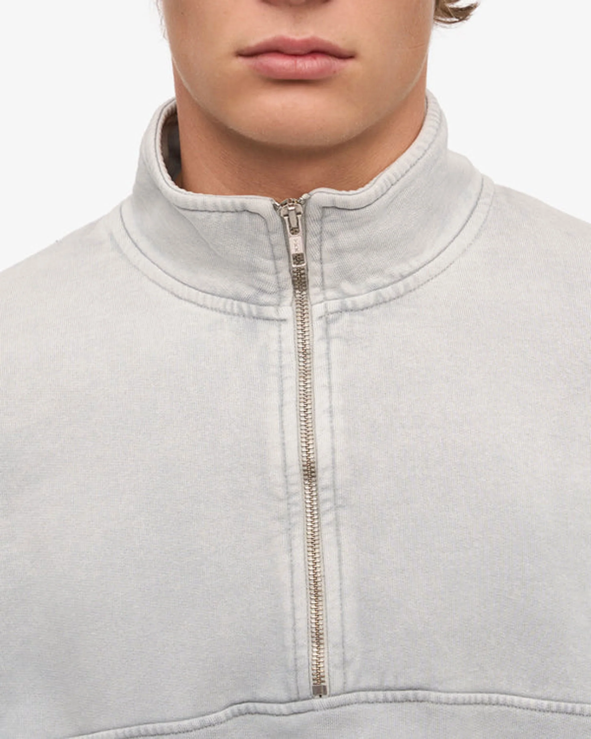 Organic Quarter Zip - Faded Grey - Image 5