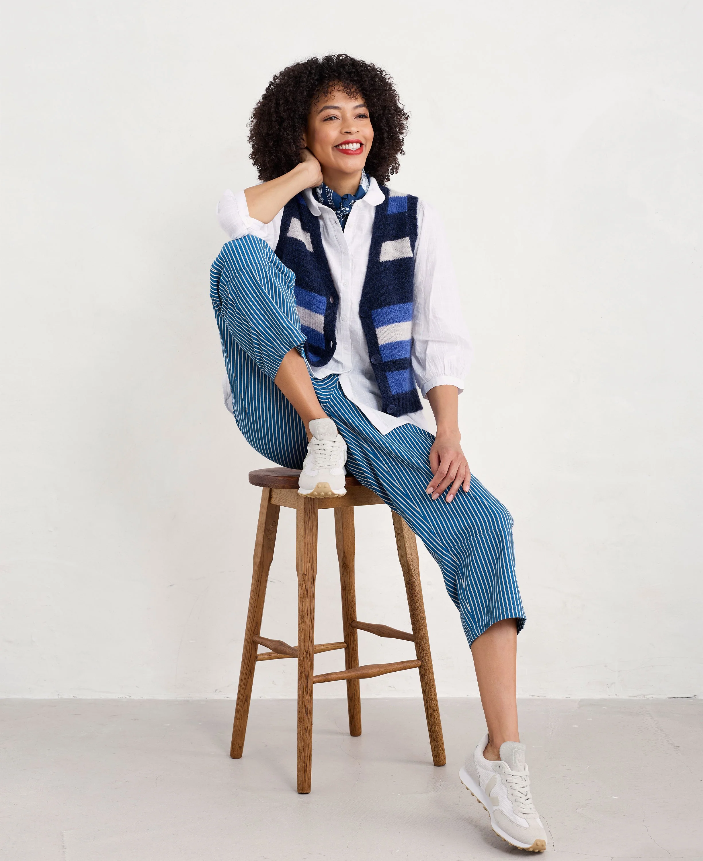 Painter Striped Button-Down Vest - Carvannel Ink Mix - Image 5