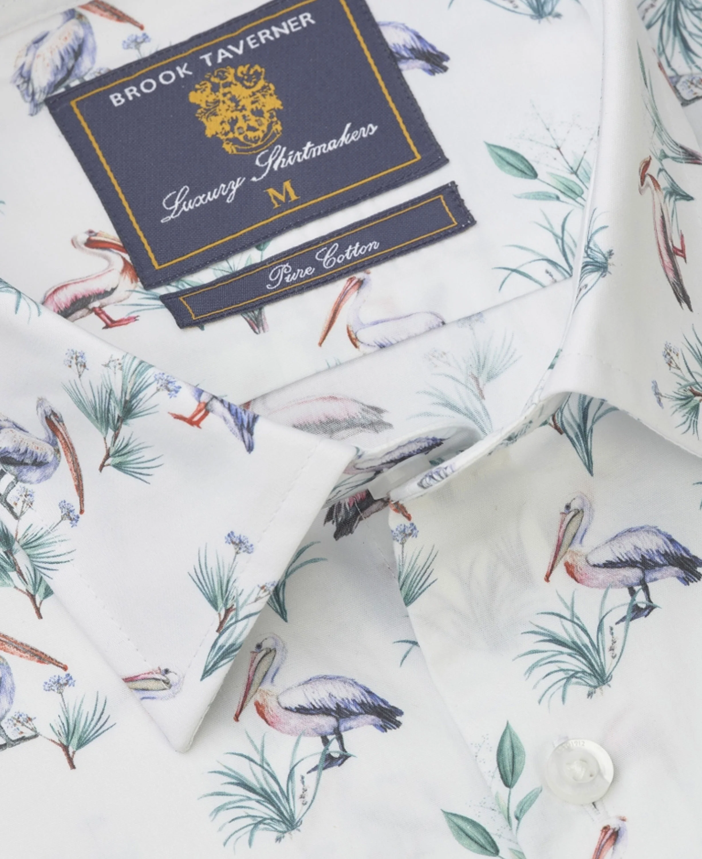 Pelican Print Cotton Shirt Regular Fit - White - Image 4