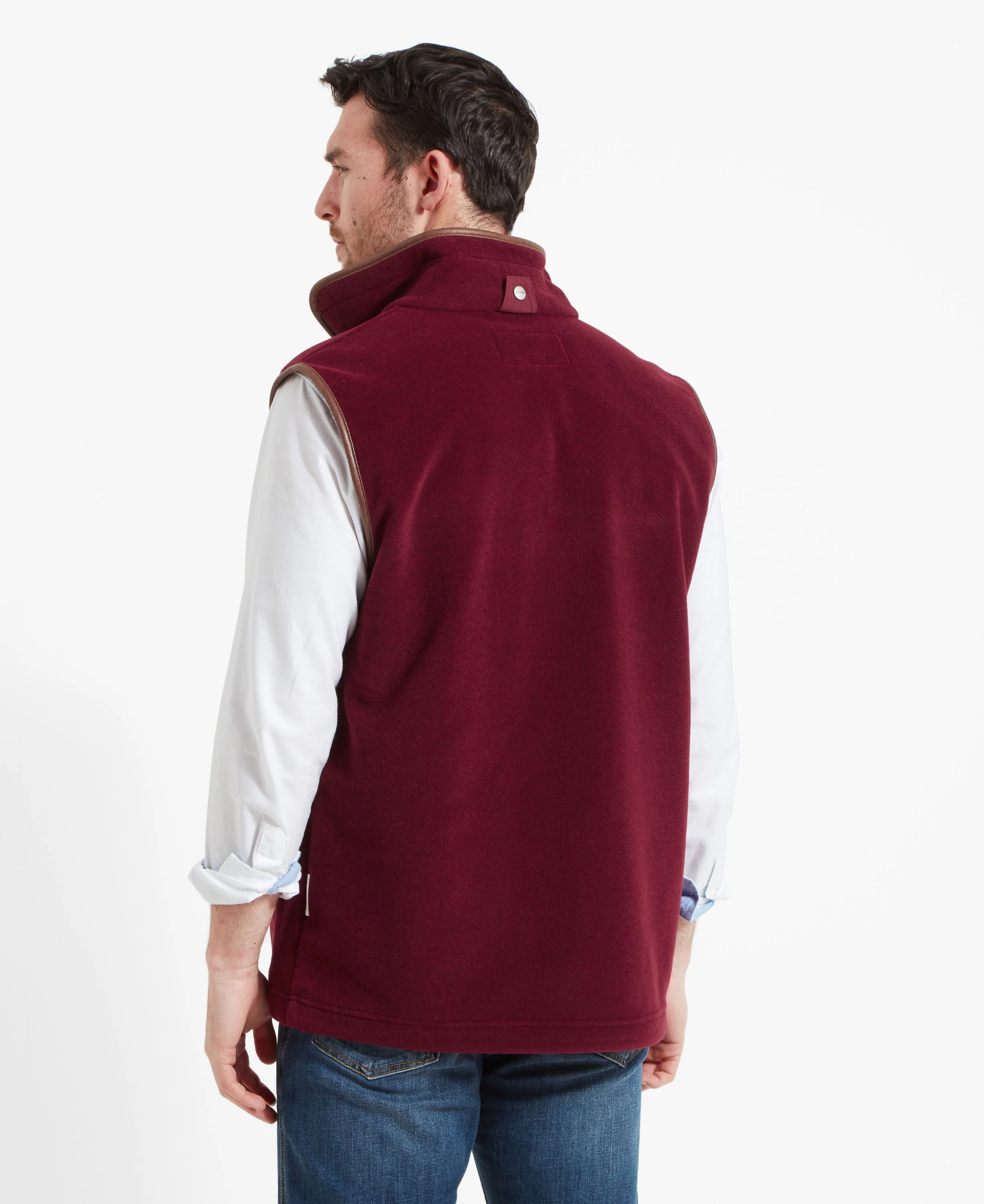 Oakham Fleece Gilet - Claret - Image 3