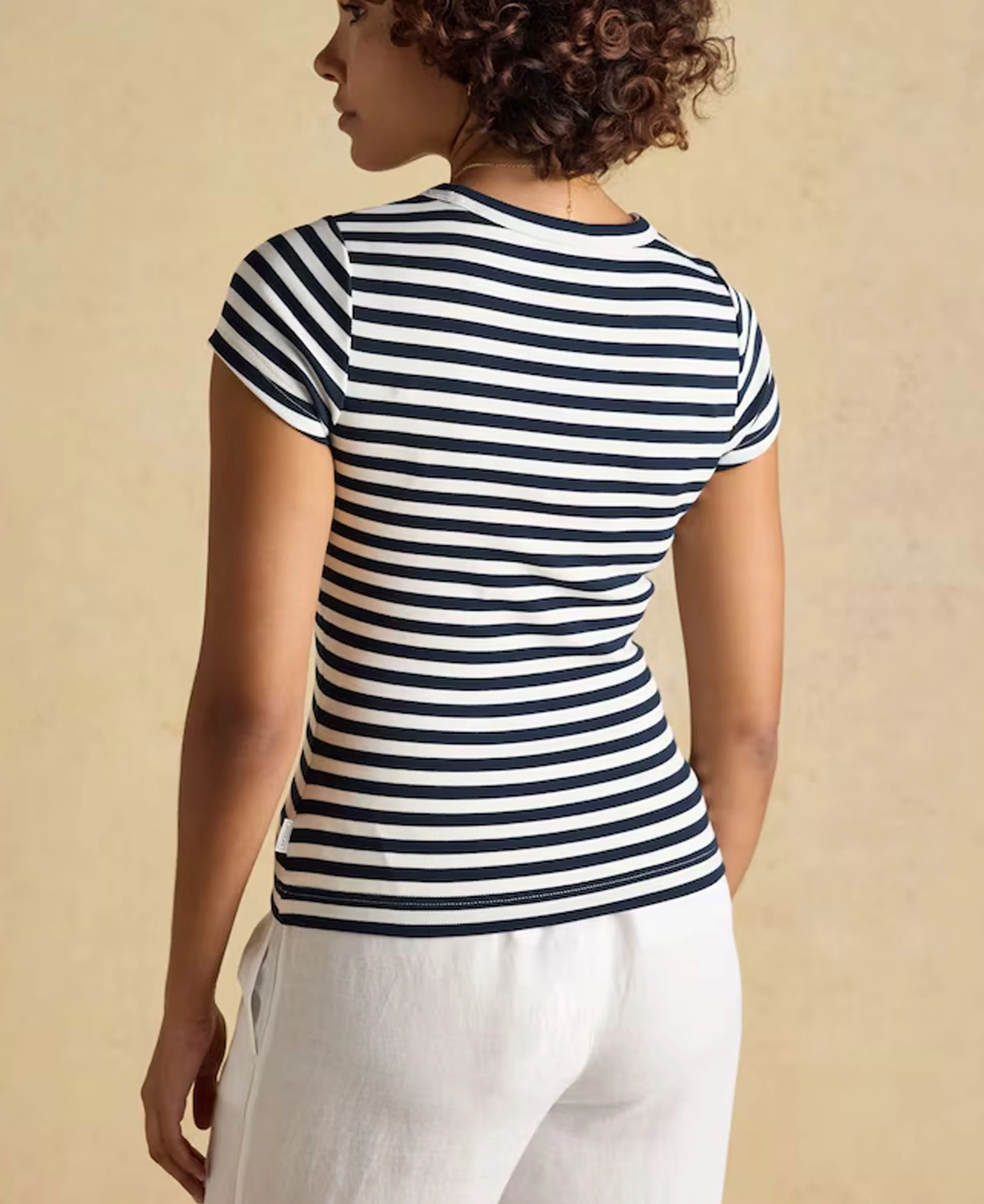 Sophie Short Sleeve T-Shirt - Navy Stripe - Image 3