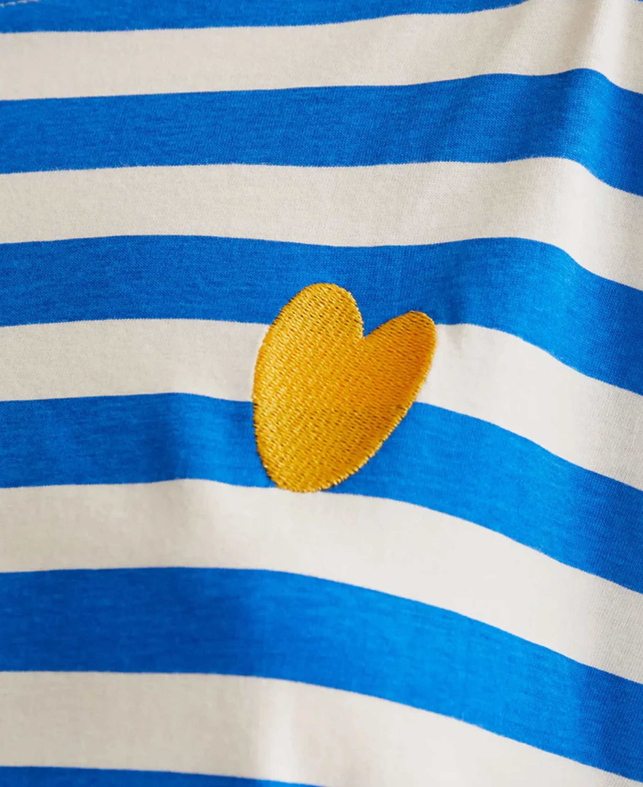 Stripes Cotton T-Shirt - White & Blue - Image 5