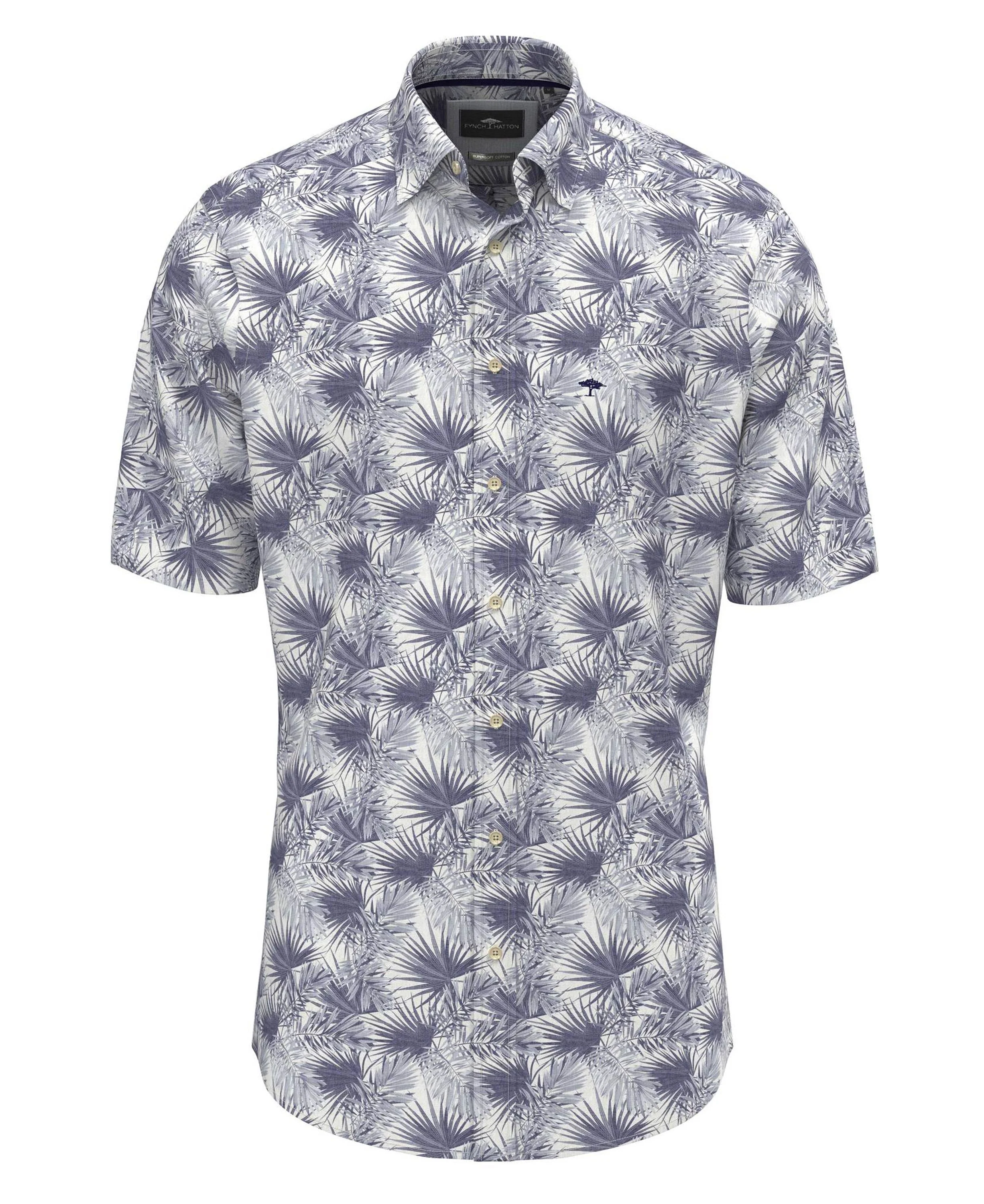 Summer Flower Prints Kent Shirt - Navy