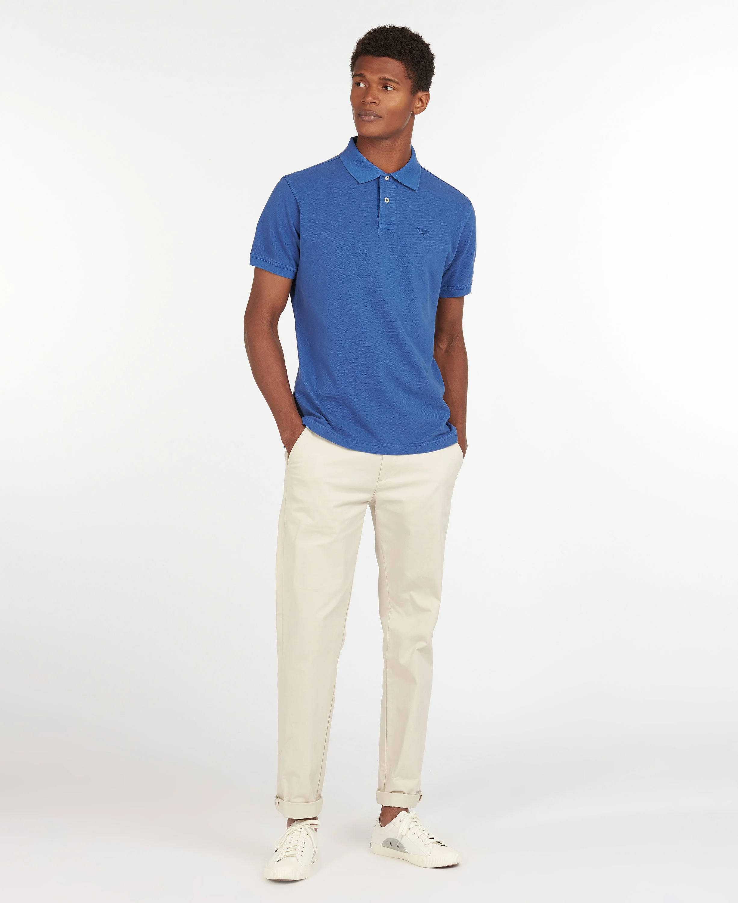 Washed Sports Polo Shirt - Marine Blue - Image 3