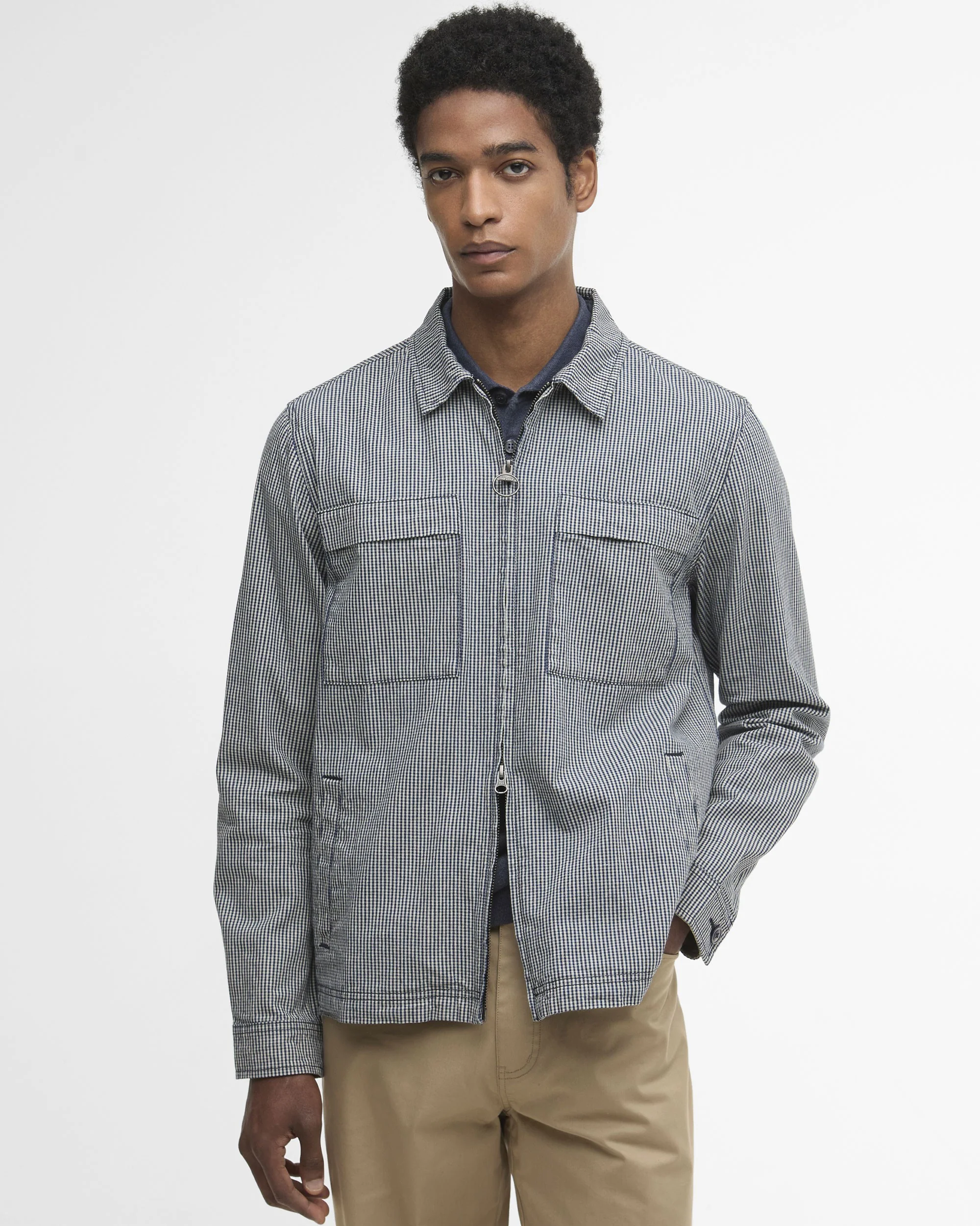 Willowburn Gingham Overshirt - Navy - Image 2